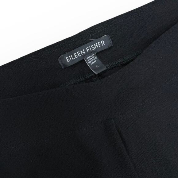 Eileen Fisher Low Rise Textured Crepe Pants Slim Fit Black size Small - Picture 4 of 6